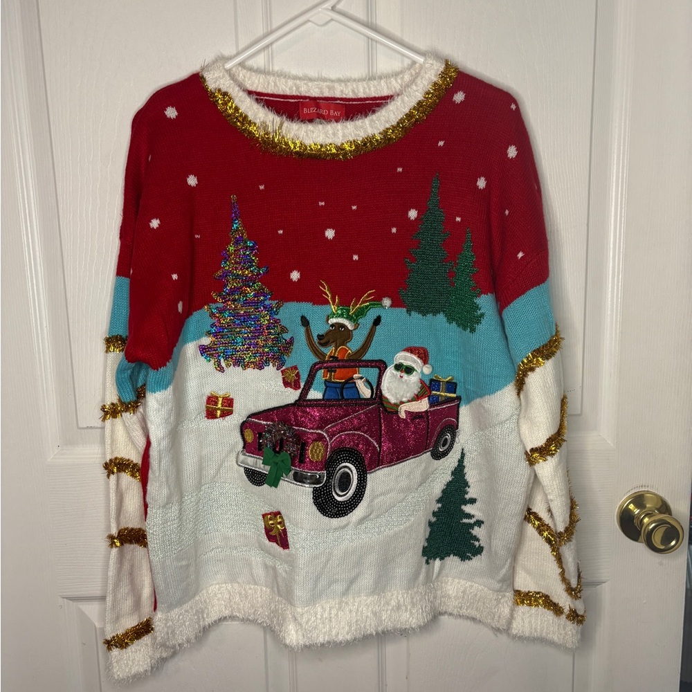 Red and White Christmas Sweater